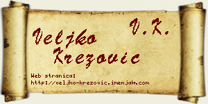 Veljko Krezović vizit kartica